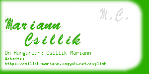 mariann csillik business card